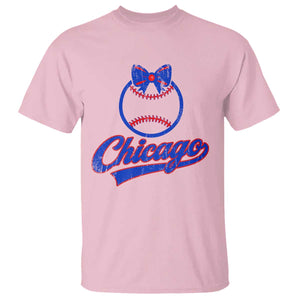 Chicago Coquette Bow T Shirt Cute Girls Kids Women Baseball Fans TS10 Light Pink Print Your Wear