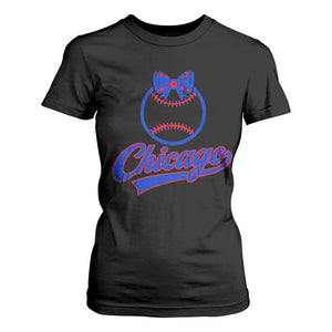 Chicago Coquette Bow T Shirt For Women Cute Girls Kids Women Baseball Fans TS10 Black Print Your Wear