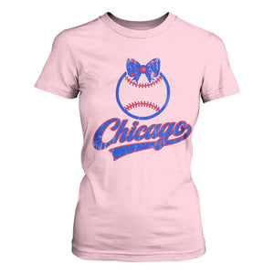 Chicago Coquette Bow T Shirt For Women Cute Girls Kids Women Baseball Fans TS10 Light Pink Print Your Wear