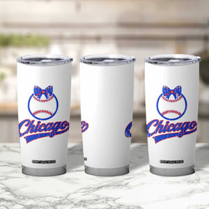 Chicago Coquette Bow Tumbler Cup Cute Girls Kids Women Baseball Fans TS10 Print Your Wear