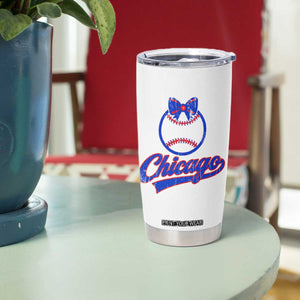 Chicago Coquette Bow Tumbler Cup Cute Girls Kids Women Baseball Fans TS10 Print Your Wear