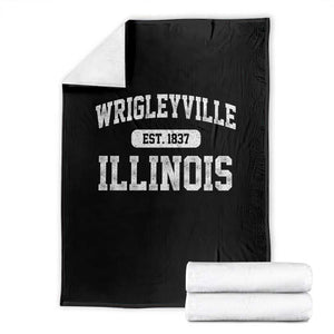 Wrigleyville Illinois Throw Blanket Vintage Chicago Classic Distressed Baseball Fan Gift TS10 Black Print Your Wear