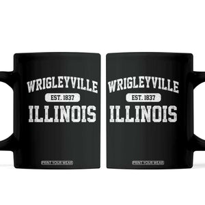 Wrigleyville Illinois Coffee Mug Vintage Chicago Classic Distressed Baseball Fan Gift TS10 Black Print Your Wear