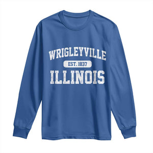 Wrigleyville Illinois Long Sleeve Shirt Vintage Chicago Classic Distressed Baseball Fan Gift TS10 Royal Blue Print Your Wear
