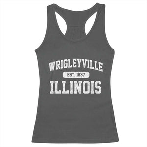Wrigleyville Illinois Racerback Tank Top Vintage Chicago Classic Distressed Baseball Fan Gift TS10 Dark Heather Print Your Wear