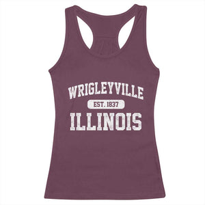 Wrigleyville Illinois Racerback Tank Top Vintage Chicago Classic Distressed Baseball Fan Gift TS10 Maroon Print Your Wear