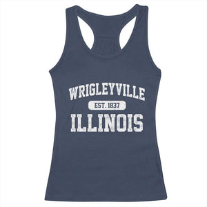 Wrigleyville Illinois Racerback Tank Top Vintage Chicago Classic Distressed Baseball Fan Gift TS10 Navy Print Your Wear