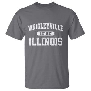 Wrigleyville Illinois T Shirt Vintage Chicago Classic Distressed Baseball Fan Gift TS10 Charcoal Print Your Wear