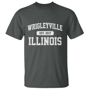 Wrigleyville Illinois T Shirt Vintage Chicago Classic Distressed Baseball Fan Gift TS10 Dark Heather Print Your Wear