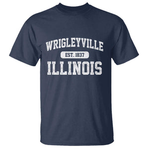 Wrigleyville Illinois T Shirt Vintage Chicago Classic Distressed Baseball Fan Gift TS10 Navy Print Your Wear