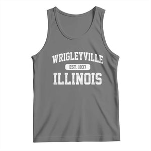 Wrigleyville Illinois Tank Top Vintage Chicago Classic Distressed Baseball Fan Gift TS10 Black Heather Print Your Wear