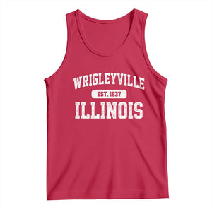 Wrigleyville Illinois Tank Top Vintage Chicago Classic Distressed Baseball Fan Gift TS10 Red Print Your Wear