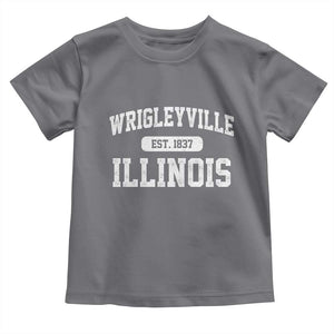 Wrigleyville Illinois Toddler T Shirt Vintage Chicago Classic Distressed Baseball Fan Gift TS10 Charcoal Print Your Wear