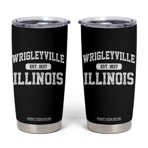 Wrigleyville Illinois Tumbler Cup Vintage Chicago Classic Distressed Baseball Fan Gift TS10 Black Print Your Wear