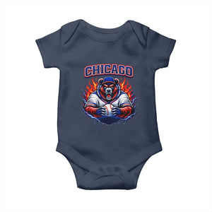 Vintage Chicago Baby Onesie Retro Baseball Fans TS10 Navy Print Your Wear