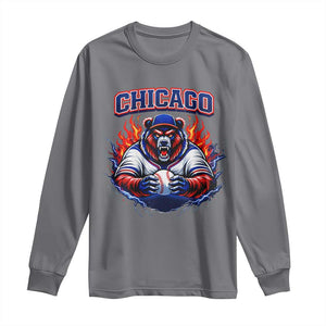 Vintage Chicago Long Sleeve Shirt Retro Baseball Fans TS10 Charcoal Print Your Wear
