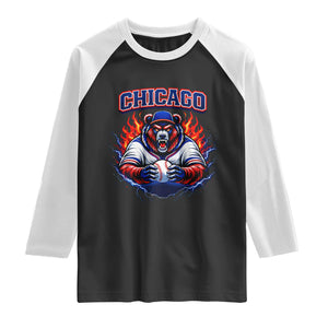 Vintage Chicago Raglan Shirt Retro Baseball Fans TS10 Black White Print Your Wear