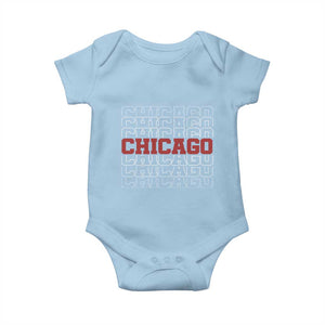 Vintage Chicago Graphic Baby Onesie US State Pride Baseball Lover TS10 Light Blue Print Your Wear