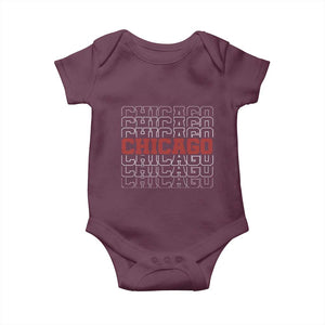 Vintage Chicago Graphic Baby Onesie US State Pride Baseball Lover TS10 Maroon Print Your Wear