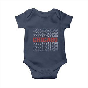 Vintage Chicago Graphic Baby Onesie US State Pride Baseball Lover TS10 Navy Print Your Wear