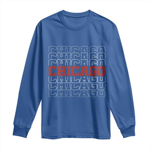 Vintage Chicago Graphic Long Sleeve Shirt US State Pride Baseball Lover TS10 Royal Blue Print Your Wear