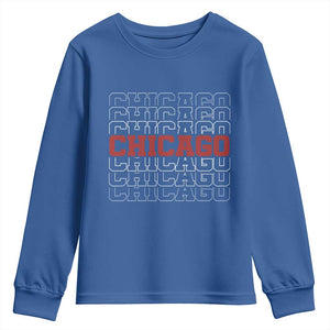 Vintage Chicago Graphic Youth Sweatshirt US State Pride Baseball Lover TS10 Royal Blue Print Your Wear