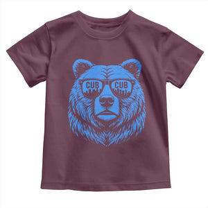 Vintage Cub Toddler T Shirt With Sunglasses Retro Baseball Fans TS10 Maroon Print Your Wear