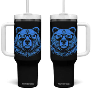 Vintage Cub Tumbler With Handle With Sunglasses Retro Baseball Fans TS10 One Size: 40 oz Black Print Your Wear