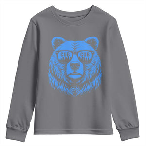 Vintage Cub Youth Sweatshirt With Sunglasses Retro Baseball Fans TS10 Charcoal Print Your Wear