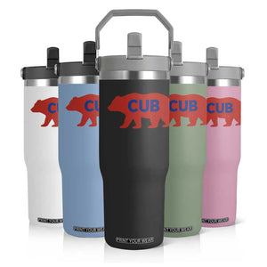 Vintage Cub Flip Straw Tumbler Retro Sports Bear Baseball Fans TS10 Print Your Wear