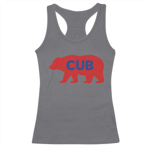 Vintage Cub Racerback Tank Top Retro Sports Bear Baseball Fans TS10 Charcoal Print Your Wear