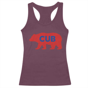 Vintage Cub Racerback Tank Top Retro Sports Bear Baseball Fans TS10 Maroon Print Your Wear