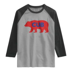 Vintage Cub Raglan Shirt Retro Sports Bear Baseball Fans TS10 Sport Gray Black Print Your Wear