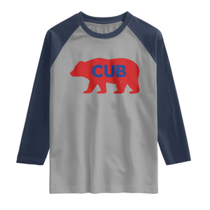 Vintage Cub Raglan Shirt Retro Sports Bear Baseball Fans TS10 Sport Gray Navy Print Your Wear