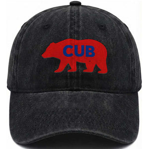 Vintage Cub Washed Cotton Baseball Cap Retro Sports Bear Baseball Fans TS10 Print Your Wear