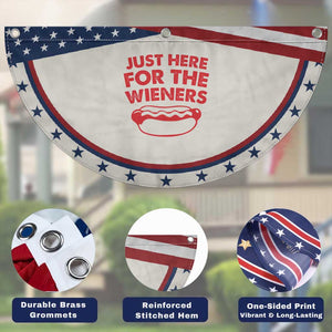 4th of July Just Here For The Wieners Patriotic Fan Flag Funny Hot Dog Independence Day Weenies