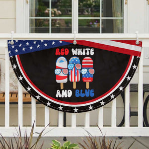 Red White Blue Popsicle 4th of July Patriotic Fan Flag USA Flag