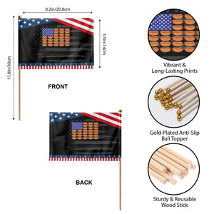 Hot Dog American Flag Patriotic Handheld Flag Funny 4th Of July Summer BBQ TS10 Print Your Wear