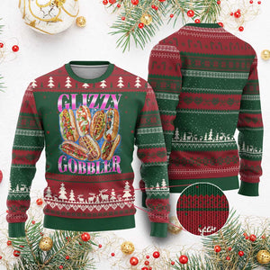 Glizzy Gobbler Hot Dog Meme Ugly Christmas Sweater Meme Hilarious Hotdog Glizzy Lovers TS10 Red Green Print Your Wear