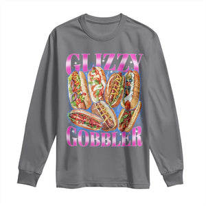 Glizzy Gobbler Hot Dog Meme Long Sleeve Shirt Meme Hilarious Hotdog Glizzy Lovers TS10 Charcoal Print Your Wear