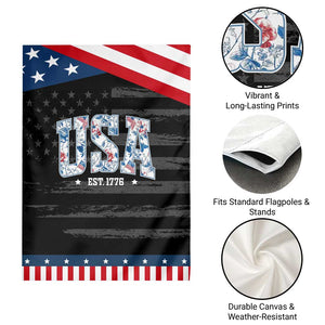 Floral USA Garden Flag Est 1776 Patriotic American Girl 4th of July TS10 Print Your Wear