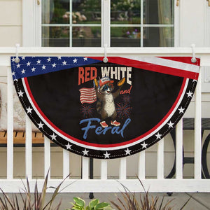 Funny Raccoon July 4th Patriotic Fan Flag Red White and Feral Trash Panda