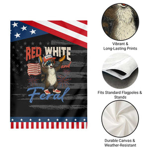 Funny Raccoon July 4th Garden Flag Red White and Feral Patriotic Trash Panda TS10 Print Your Wear