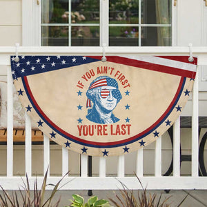 Funny 4th Of July Patriotic Fan Flag George Washington Stay Strapped Or Get Clapped