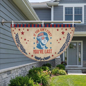 Funny 4th Of July Patriotic Fan Flag George Washington Stay Strapped Or Get Clapped