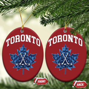 Vintage Canada Hockey Christmas Ornament Maple Leafs TS10 Oval Red Print Your Wear