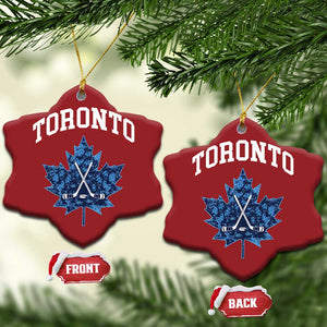 Vintage Canada Hockey Christmas Ornament Maple Leafs TS10 Snow Flake Red Print Your Wear