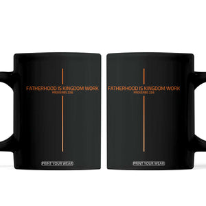 Fatherhood Is Kingdom Work Coffee Mug Vintage Christian Dad Cross