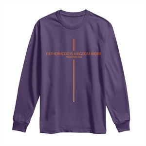 Fatherhood Is Kingdom Work Long Sleeve Shirt Vintage Christian Dad Cross