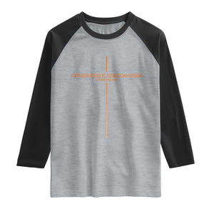 Fatherhood Is Kingdom Work Raglan Shirt Vintage Christian Dad Cross
